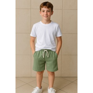 Raporlu Kumaş 6-14 Yaş Rahat Çocuk Şort